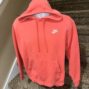 Stunning - bright salmon *NIKE* athletic style pullover hoodie sweatshirt - M